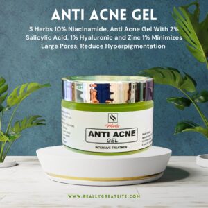 Herbal Anti Acne Gel – Pimples & Acne Treatment Cream | Oil Control & Clear Skin | Intensive Treatment